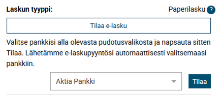 E-laskun tilaus
